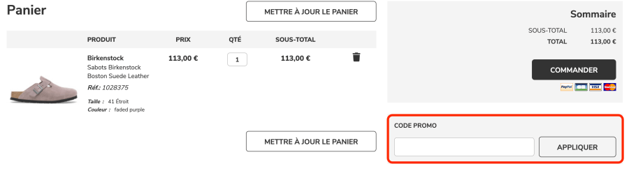 Case pour un code promo Sport is Good